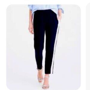 J. Crew Navy Pants with White Stripe